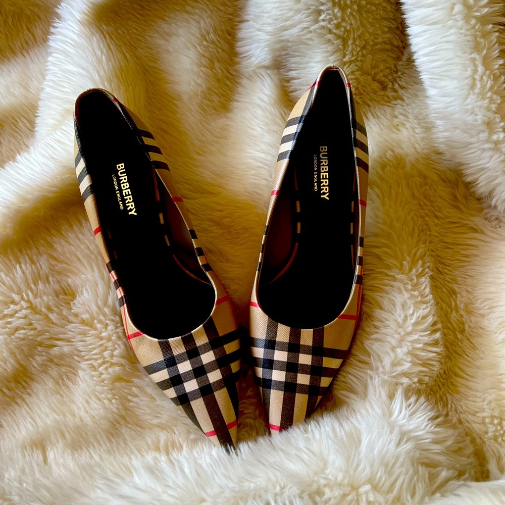 Burberry kitten heels new without tags. Never worn.